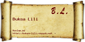 Buksa Lili névjegykártya
