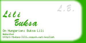 lili buksa business card